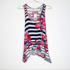 Forever 21 Stripes and Floral Tank Top